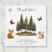 Baby shower Waterverf bossen bosdieren Bedankjes Labels (Voorkant)