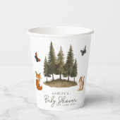 Baby shower Waterverf bossen bosdieren Papieren Bekers (Achterkant)