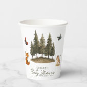 Baby shower Waterverf bossen bosdieren Papieren Bekers (Voorkant)