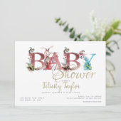 Baby shower Waterverf bossen Kaart (Staand voorkant)