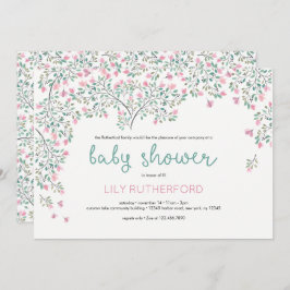 Baby shower Waterverf Bougainvillea Kaart