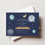 Baby shower Waterverf buitenruimte Notitiekaartje<br><div class="desc">Blaas je uit voor een geweldig feest met deze baby shower-uitnodiging op maat van deze wereld! Met aanpasbare tekst en levendige kleuren zijn deze uitnodigingen perfect om je kleine toekomstige astronaut te verwelkomen. Maak je klaar voor een intergalactisch avontuur met deze unieke en gedenkwaardige uitnodiging!</div>