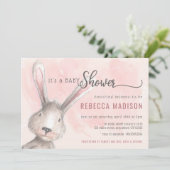 Baby shower Waterverf Bunny Kaart (Staand voorkant)