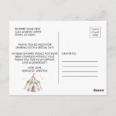 Baby Shower Waterverf Circus Bedankt Briefkaart (Achterkant)