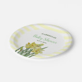 Baby shower Waterverf Daffodils Illustratie Papieren Bordje (Gekanteld)