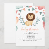 Baby shower, Waterverf dier Save The Date (Voorkant / Achterkant)