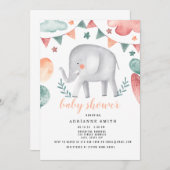 Baby shower Waterverf Dier Save The Date (Voorkant / Achterkant)