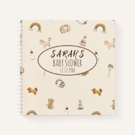 Baby shower Waterverf diersoort Notitieboek