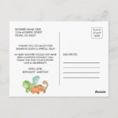 Baby shower Waterverf Dinosaur Dank u Briefkaart (Achterkant)