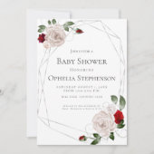Baby Shower | Waterverf Dusty Blush Rozen Aankondiging (Voorkant)