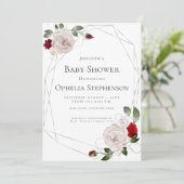 Baby Shower | Waterverf Dusty Blush Rozen Aankondiging (Staand voorkant)