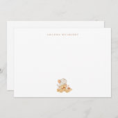 Baby shower Waterverf Elephant Hartelijk dank Notitiekaartje (Voorkant / Achterkant)