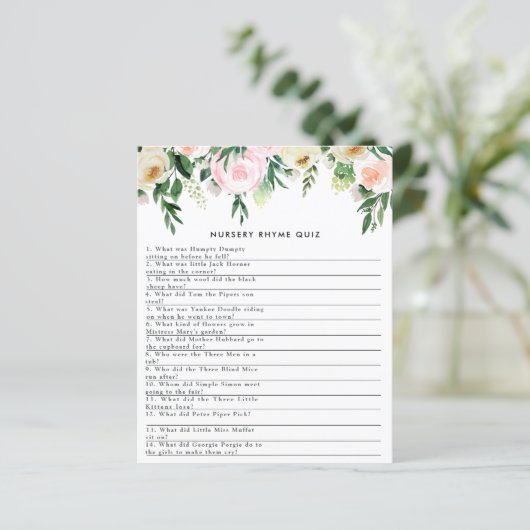 Baby shower waterverf florale crème (Staand voorkant)