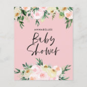 Baby shower waterverf florale crème (Achterkant)