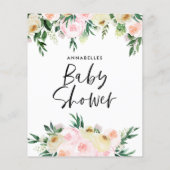 Baby shower waterverf florelegant spel (Achterkant)