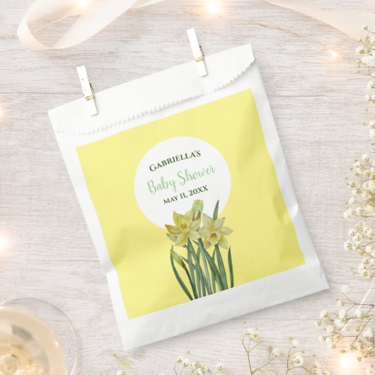 Baby shower Waterverf Gele achtergrond Bedankzakje (Geknipt)