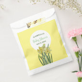 Baby shower Waterverf Gele achtergrond Bedankzakje (Gezegeld)