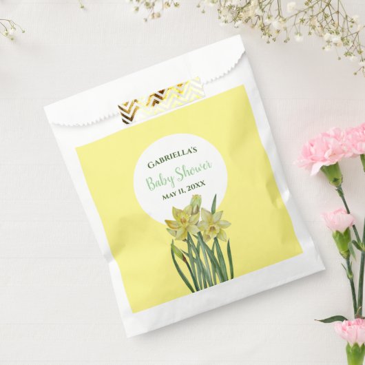 Baby shower Waterverf Gele achtergrond Bedankzakje (Gezegeld)