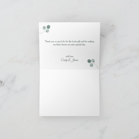 baby shower waterverf giraffes bedankkaart (Binnen)