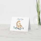 baby shower waterverf giraffes bedankkaart (Voorkant)