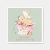 Baby shower Waterverf Girl Fairy Cute Rabbit Servet (Voorkant)