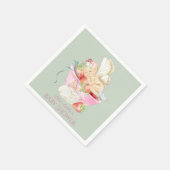 Baby shower Waterverf Girl Fairy Cute Rabbit Servet (Hoek)