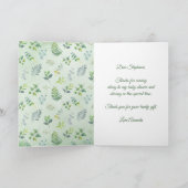 Baby shower Waterverf groen krans dank u Bedankkaart (Binnen)