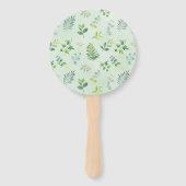 Baby shower Waterverf groen krans Handwaaier (Achterkant)