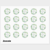 Baby shower Waterverf groen krans Ronde Sticker (Vel)