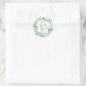 Baby shower Waterverf groen krans Ronde Sticker (Tas)