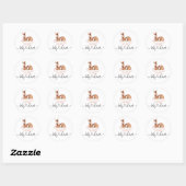 Baby shower Waterverf Herten Roze Wolk Ronde Sticker (Vel)