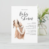Baby shower waterverf illustratie eenvoudig script (Staand voorkant)