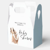 Baby shower waterverf illustratie eenvoudig script bedankdoosjes (Geopend)