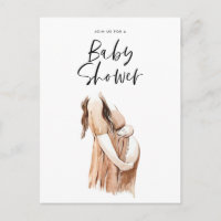 Baby shower waterverf illustratie eenvoudig script