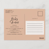 Baby shower waterverf illustratie eenvoudig script briefkaart (Achterkant)