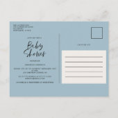Baby shower waterverf illustratie eenvoudig script uitnodiging briefkaart (Achterkant)