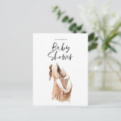 Baby shower waterverf illustratie eenvoudig script uitnodiging briefkaart (Staand voorkant)