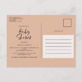 Baby shower waterverf illustratie eenvoudig script uitnodiging briefkaart (Achterkant)