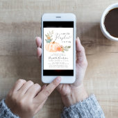 Baby shower Waterverf kleine pompoen Kaart