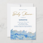 Baby shower Waterverf kustvaart Kaart (Voorkant)