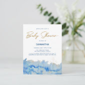 Baby shower Waterverf kustvaart Kaart (Staand voorkant)