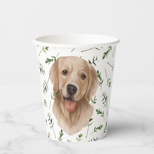 Baby shower Waterverf labrador Retriever Papieren Bekers (Voorkant)