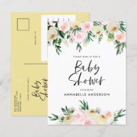 Baby shower waterverf lemon girly script