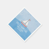 Baby shower Waterverf Leuke grillige zeilboot Servet (Hoek)