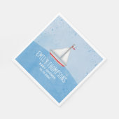 Baby shower Waterverf Leuke grillige zeilboot Servet (Hoek)