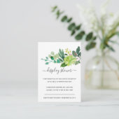 Baby shower WATERVERF MET SUCCULENT FOLIAGE Informatiekaartje (Staand voorkant)