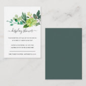 Baby shower WATERVERF MET SUCCULENT FOLIAGE Informatiekaartje (Voorkant / Achterkant)