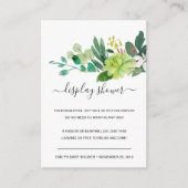 Baby shower WATERVERF MET SUCCULENT FOLIAGE Informatiekaartje (Voorkant)
