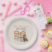 baby shower Waterverf Modern Teddy Bear Nursery Papieren Bordje (Feest)