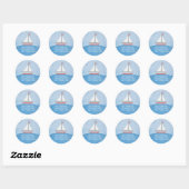 Baby shower Waterverf Nautical Return Address Ronde Sticker (Vel)